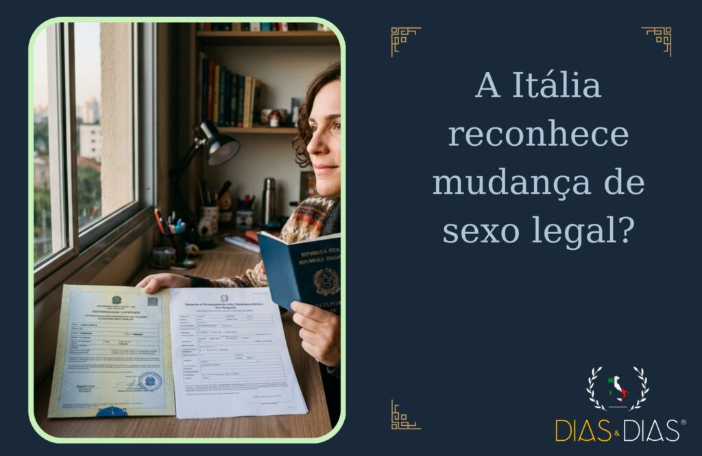 Cidadania italiana e mudança de sexo no registro civil: há impacto? 1 A Itália reconhece mudança de sexo legal