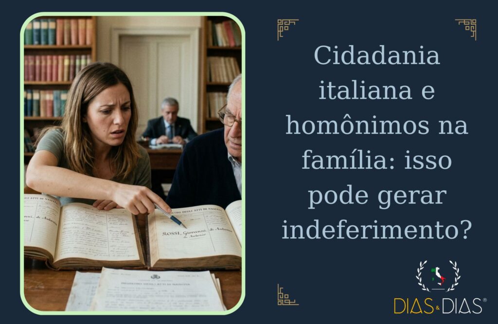 Cidadania italiana e homônimos na família isso pode gerar indeferimento