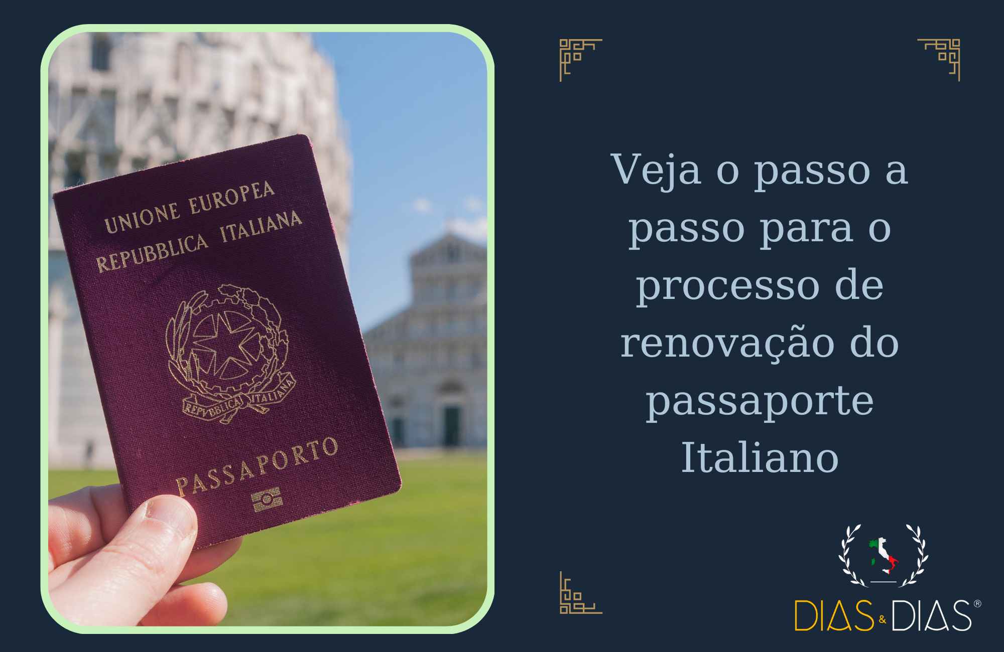Veja o passo a passo para o processo de renovação do passaporte Italiano