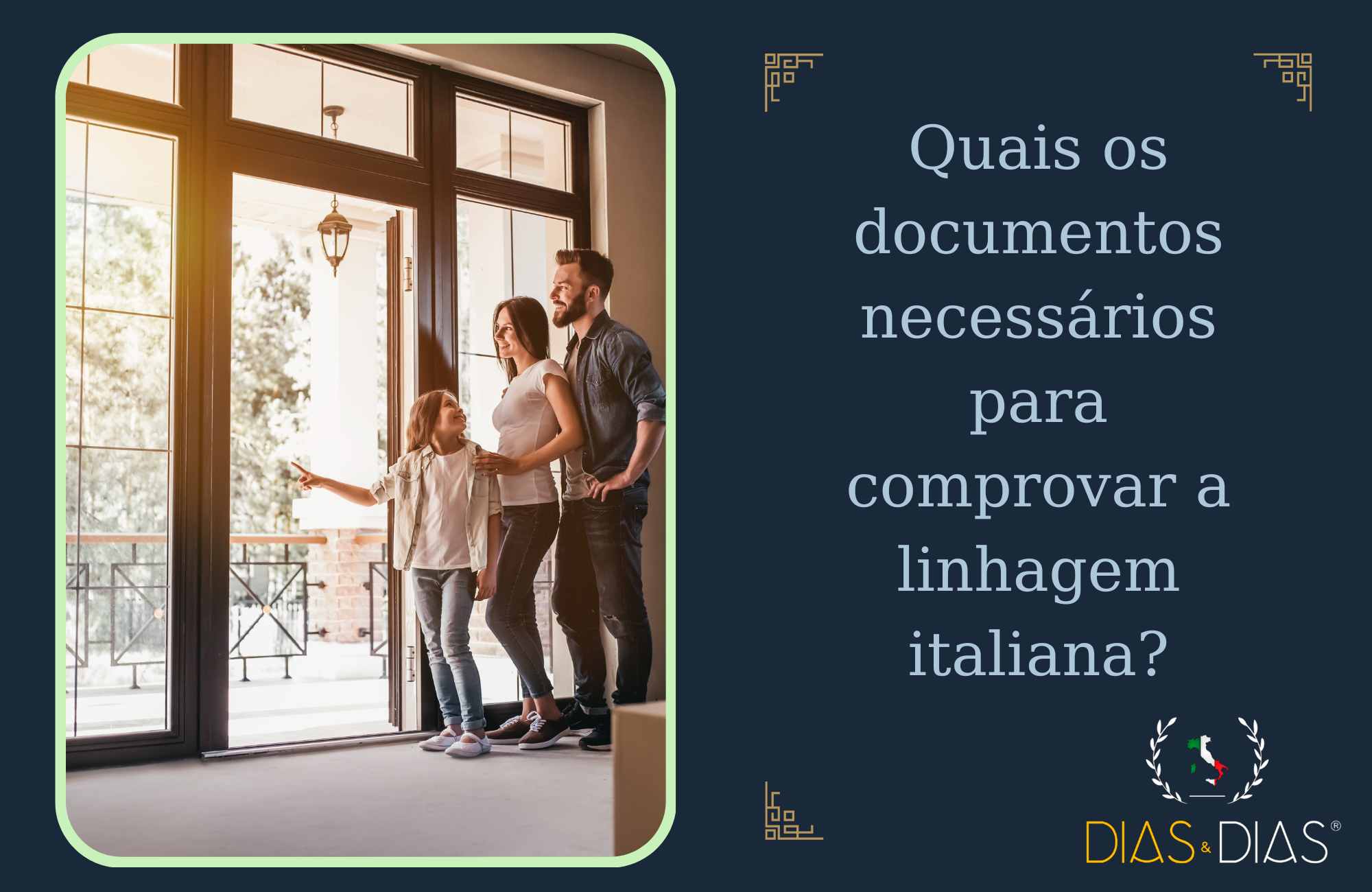 Quais os documentos necessários para comprovar a linhagem italiana