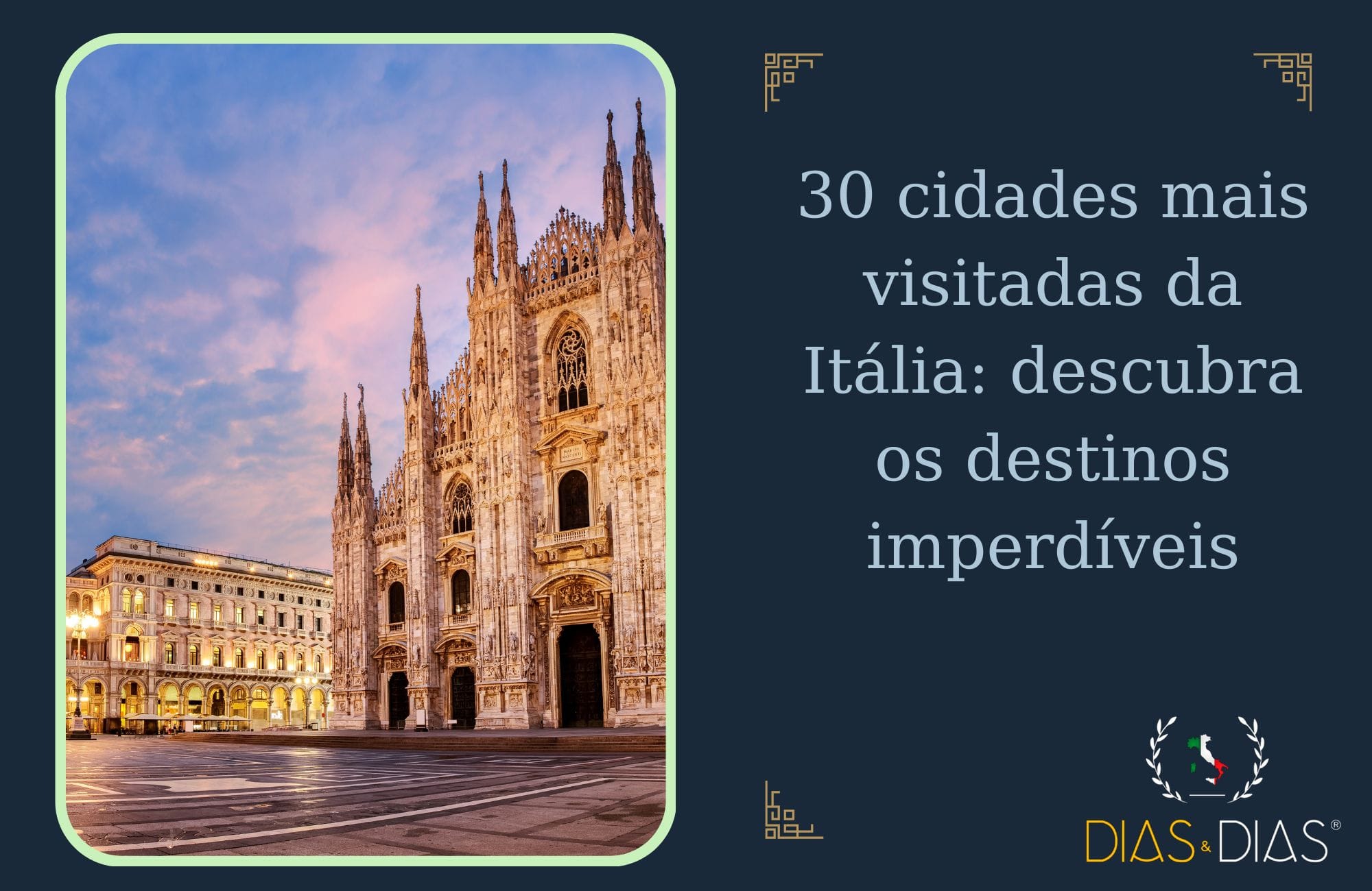 30 cidades mais visitadas da Itália