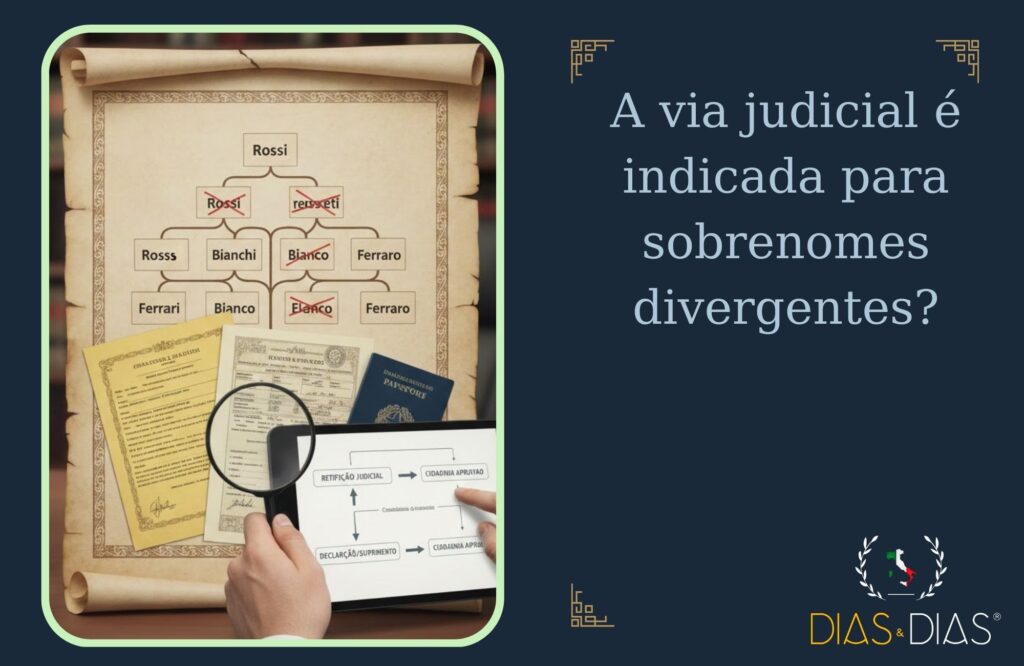 sobrenome alterado cidadania italiana