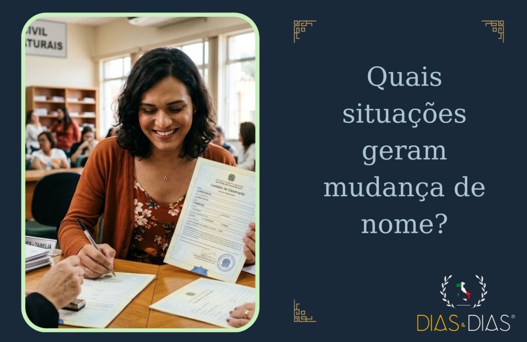 Quais situações geram mudança de nome